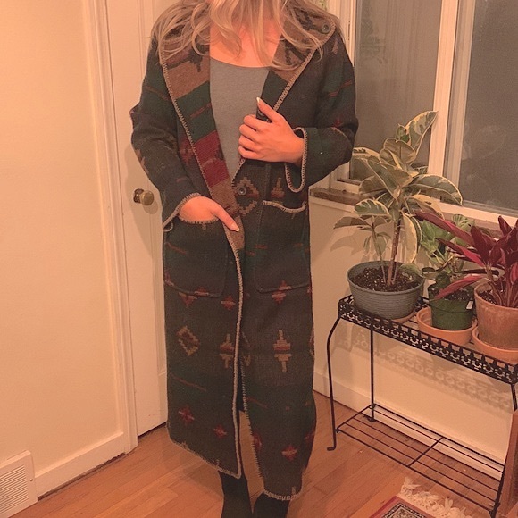 REVERSIBLE Vintage Woolrich Southwest Print Duster Jacket - Picture 1 of 7